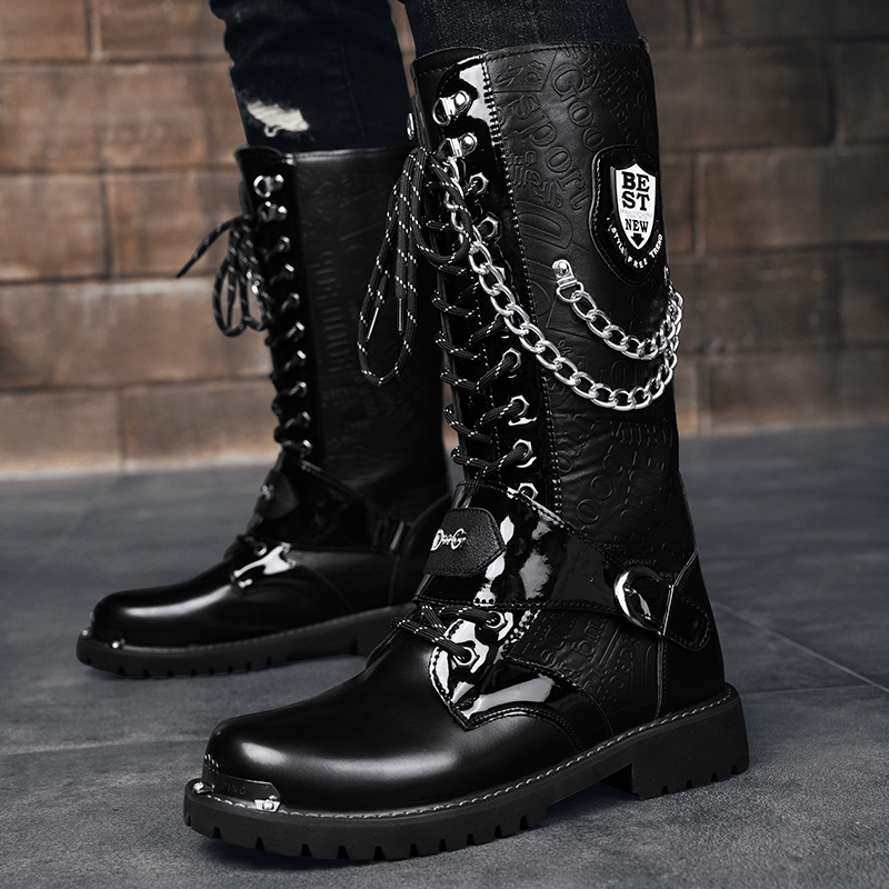 Motorcycle Chain - Heren Plus Size Casual Hoge Laarzen