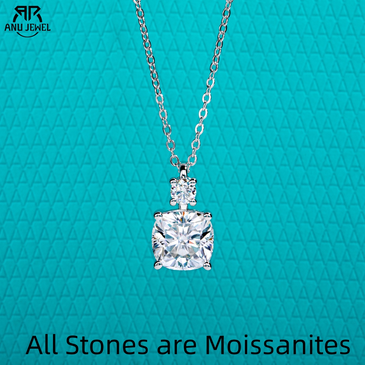Ansi Chain - AnuJewel 2ct/2.5ct Kussen Cut Moissanite Hanger