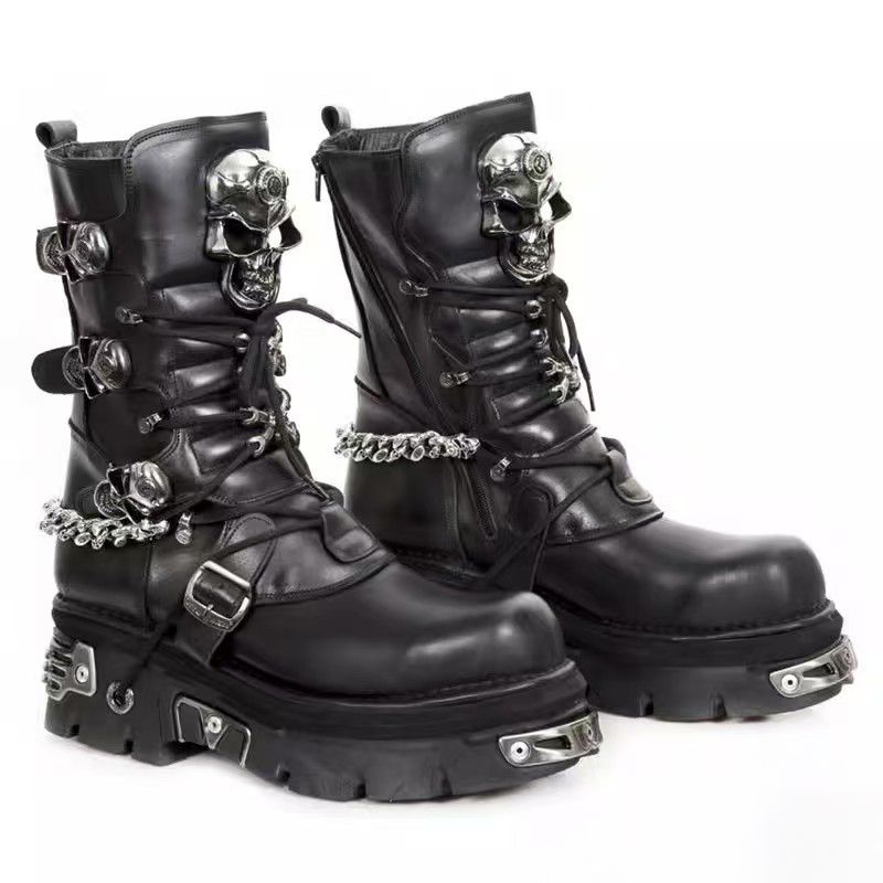 Mode heren lederen motorlaarze - Motorcycle Chain recensie en prijs